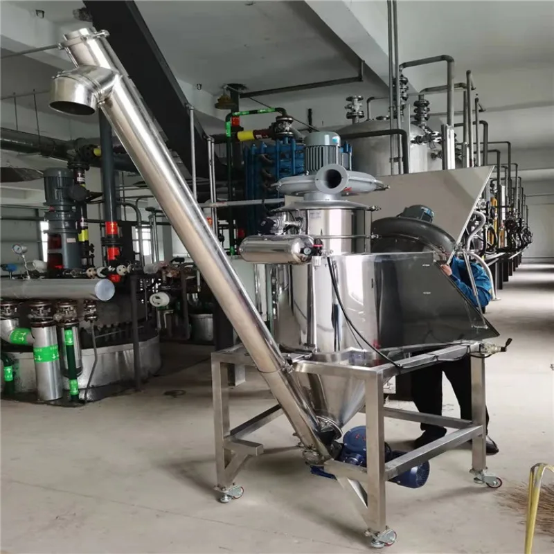 Starch dust-free feeding station, dust-free feeding system