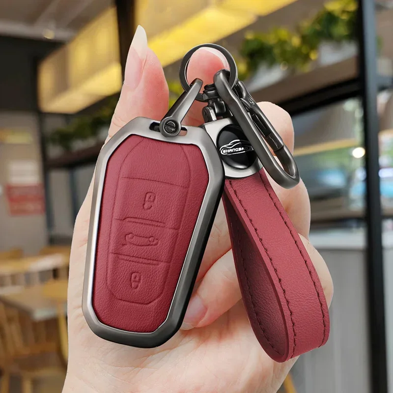 

Zinc Alloy Leather Car Smart Remote Key Case Cover Shell For DS DS7 DS5 DS6 DS9 New Energy DS4 Dias Auto Keychain Accessories