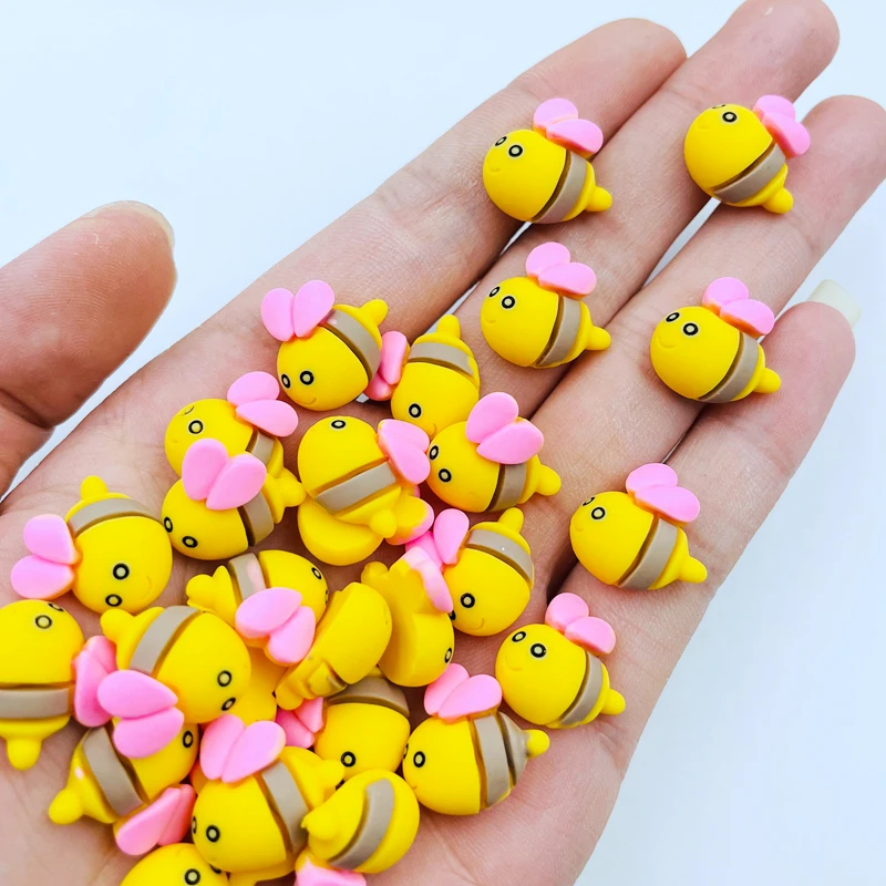 Mini Kawaii Honeybee Resin Cabochons for Scrapbook DIY, Wedding Jewelry, Hairpin Accessories, Cute, Kawaii, New, 20 Pcs