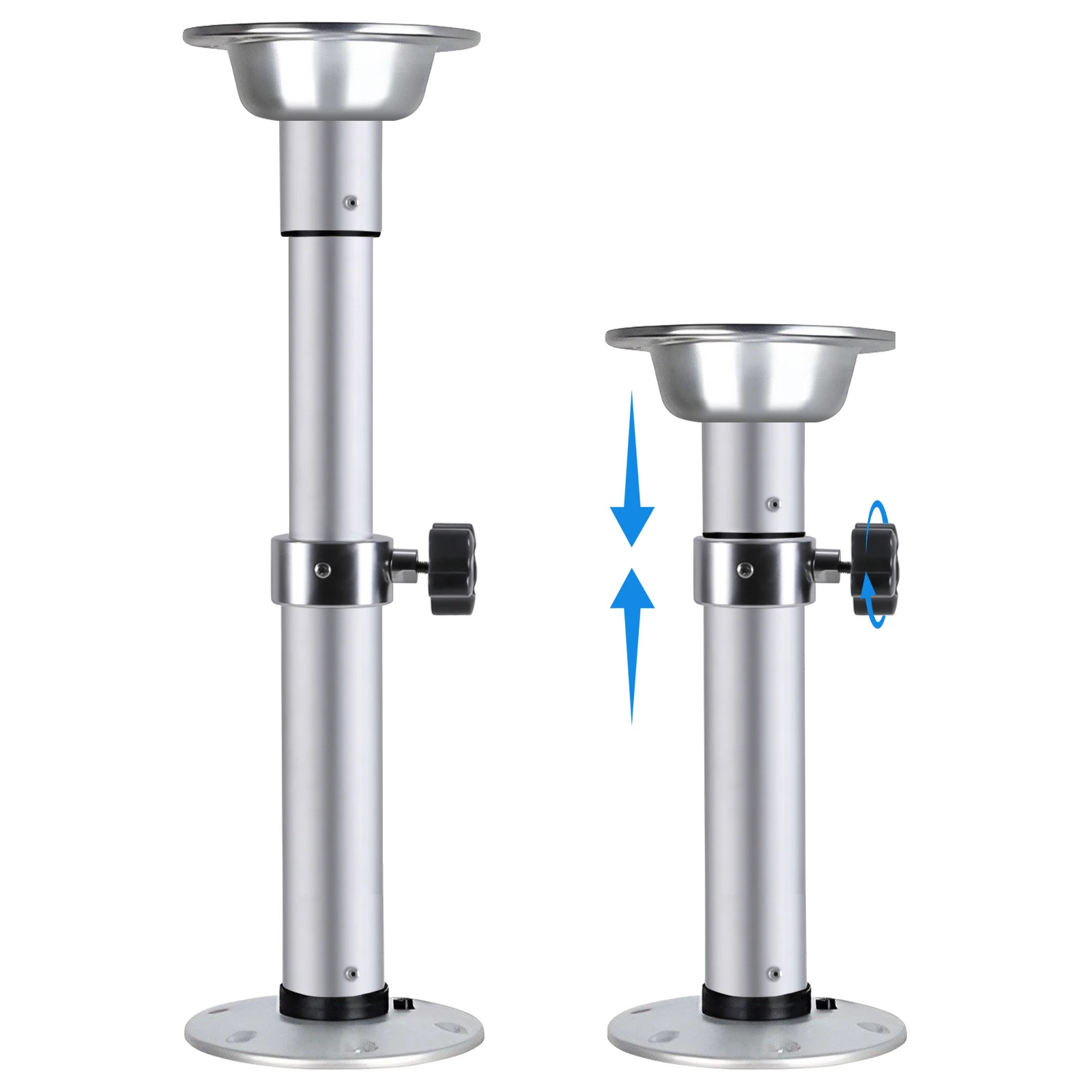 

Detachable Aluminum Alloy Stand Base with Gas Lift Telescopic Table Legs One-Leg Lifting System for Boat Yacht Motorhome Caravan