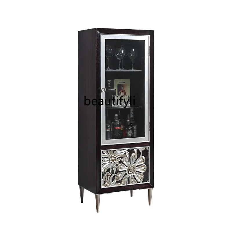 

yj American Light Luxury Wine Cabinet Wall Side Cabinet Integrated Modern Living Room Simple Restaurant Locker