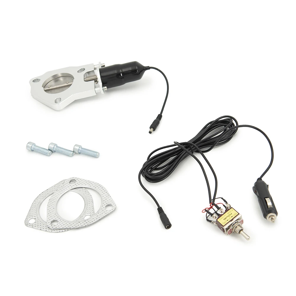 Universal 2.5in 3.0 inch Exhaust Billet electric exhaust valve butterfly valve for exhaust cutout system with switch button