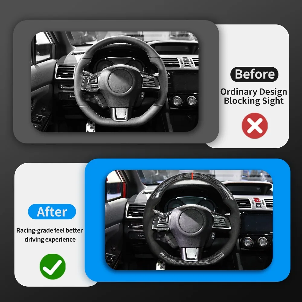 Real Carbon Fiber Steering Wheel For Subaru LEVORG WRX STI 2015-2022 Personalized Racing Car Accessories Customized