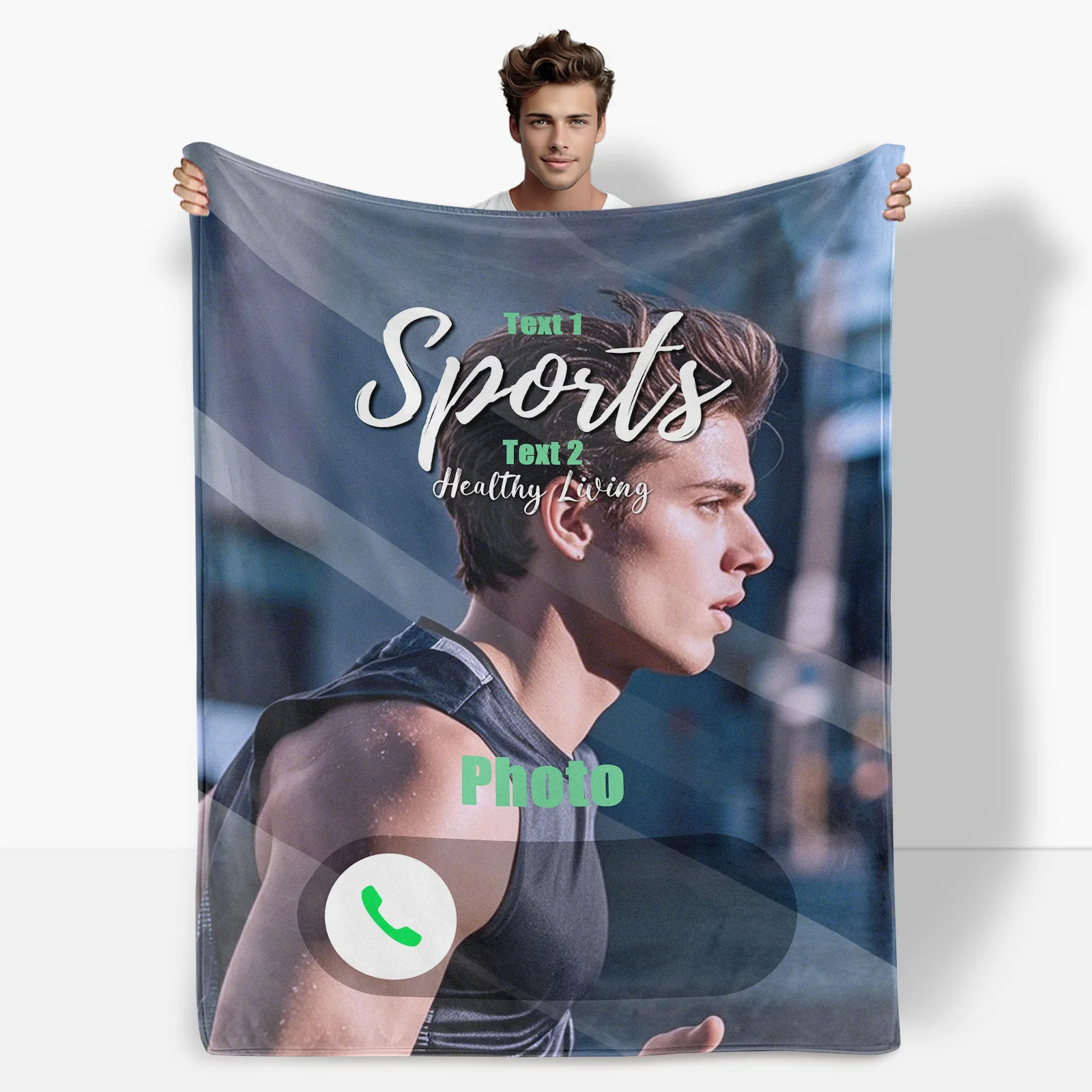 Custom Phone Call Answer And Slide To Unlock Blanket For Unique Gifts And Tech Inspired Home Decor