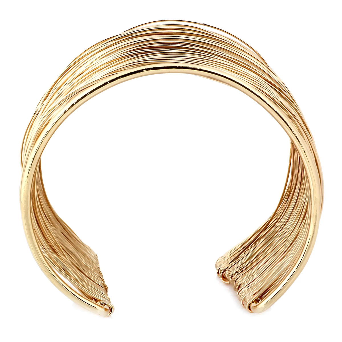 Metal Bracelet Wide Open Design Fashionable Cuff Bangle Lightweight Non Fading Women Gold Bracelets Jewelry Gift