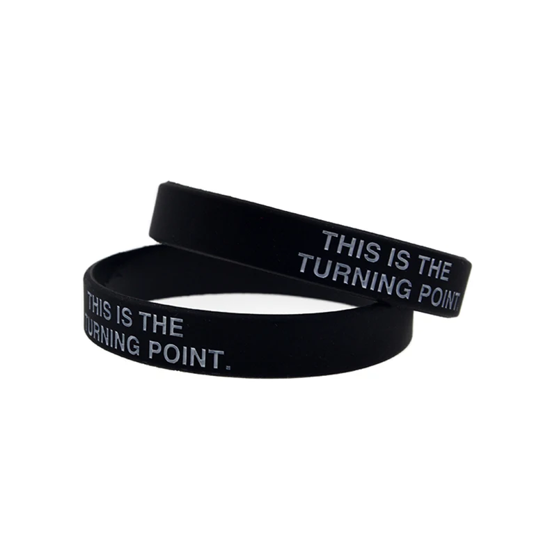 50 Pcs This is The Turning Point Silicone Bracelet Fashionable Motivational Quote Wristband for Daily Wear
