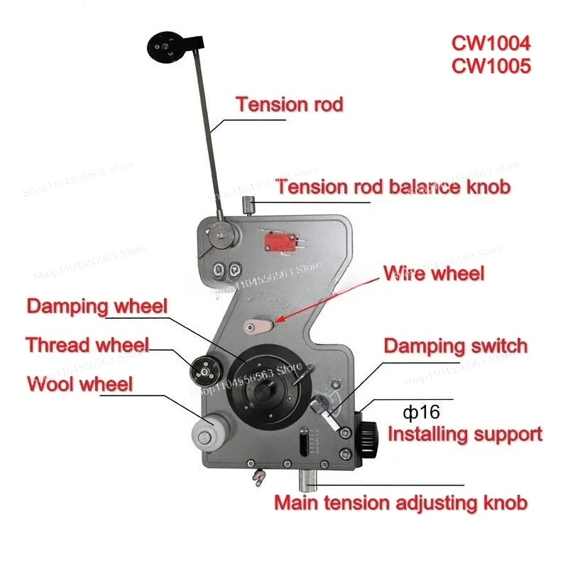 Tensioner Controller Coil Winder Winding Machine Tension for Wire Diameter from 0.02mm to 1.2mm Range 7g to 5000g