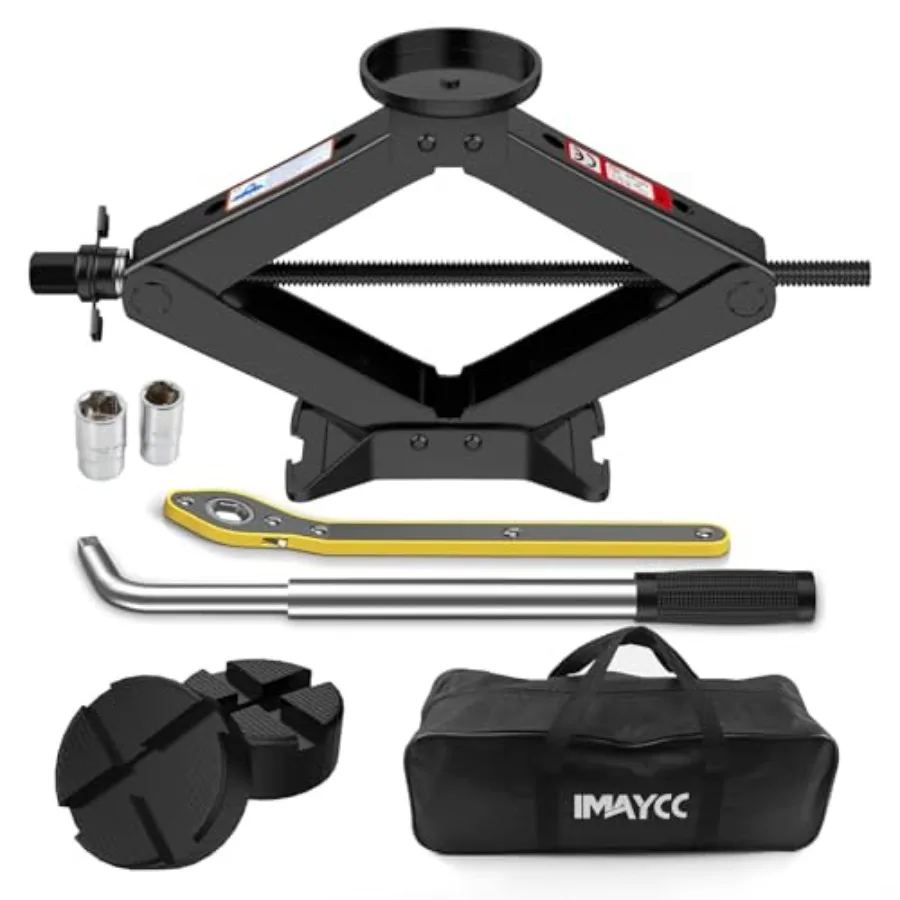 

Scissor Jack 3 Ton 4.1"-18.3" Lifting Car Jack Heavy Duty Car Jack Kit Portable Tire Changing kit with Lug Wrench Tire Jack Too