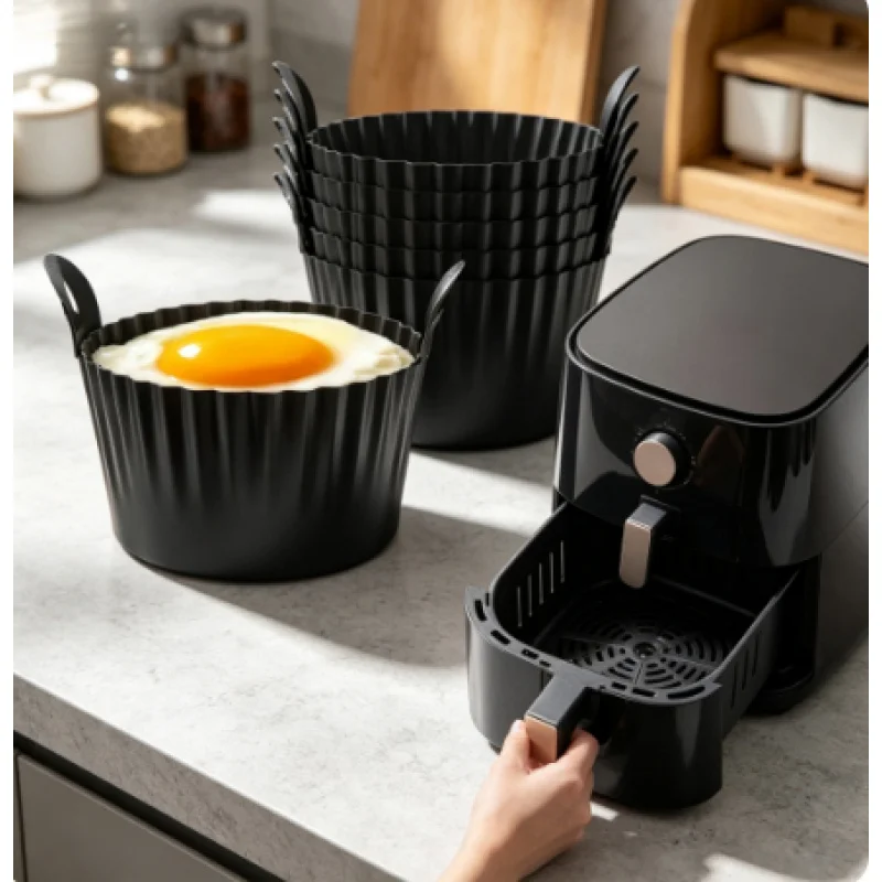 

Silicone Air Fryer Egg Poacher Cupcake Baking Cups Air Fryer Oven Ramekins