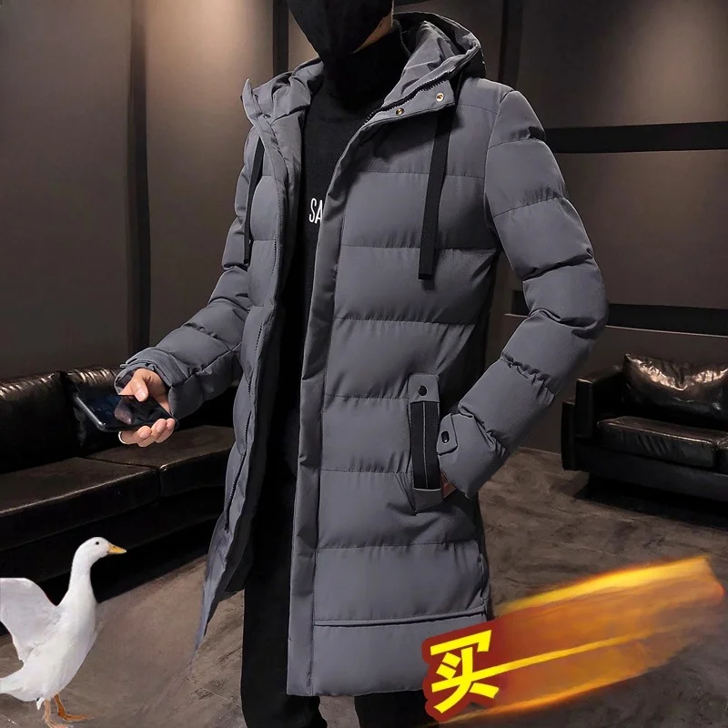 

Утепленная зимняя куртка для мужчин: хлопковый пуховик, ветрозащитный, теплый, с капюшоном, молодежный, модный, на каждый день, из полиэфирного волокна, на молнии