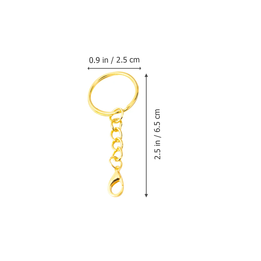 

50pcs Diy Key Rings Lobster Clasps Metal Keychain Making Supplies Sturdy Durable Non Rust Lightweight Portable Key Holder