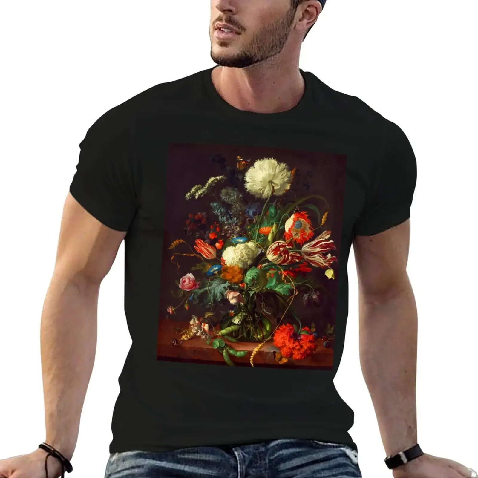 

Jan Davidsz. de Heem Vase of Flowers T-Shirt blue archive korean fashion plus sizes mens graphic t-shirts funny