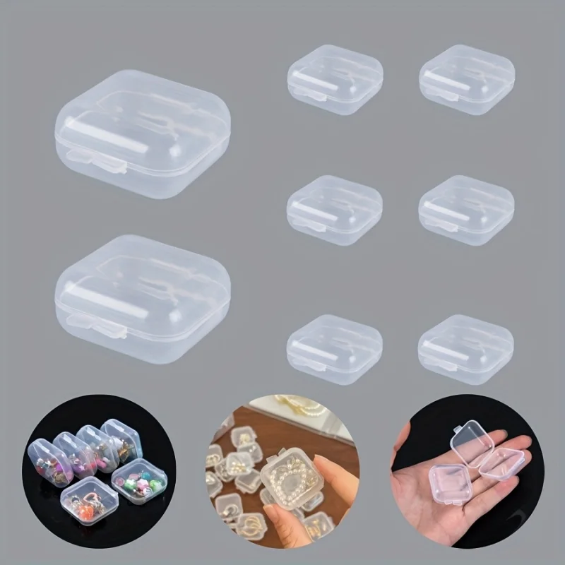 A Transparent Jewelry Storage Box, Mini And Portable, Designed to Prevent Oxidation for Earrings, Earplugs, Rings