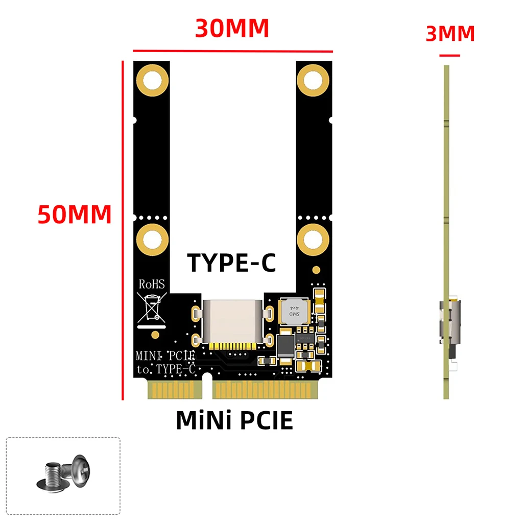 

Mini PCIE to Type C / TF Memory Card Ultra-Thin Ultimate Shape Compatible with Linux Windows OS NAS Routers Support Full-Height