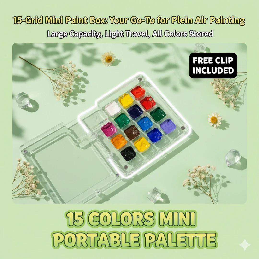 

Watercolor Paint Set Portable Art Journaling Supplies Portable Paint Box Easy To Clean Mini Watercolor Palette For Sketching Art