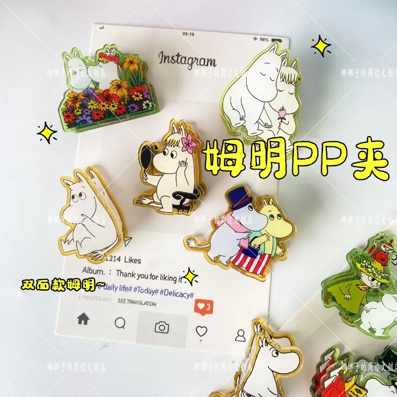 Moomin braçadeira acrílica pikku myy snork donzela anime figuras de ação papelaria q figura decoração de mesa crianças presentes de aniversário