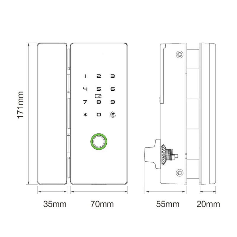 Imagem -04 - Eletrônico Smart Lock para Porta da Frente Deslizante Swing Gate Lock Intelligent Fingerprint Door Lock Opcional Tuya Smart Life Ttlock