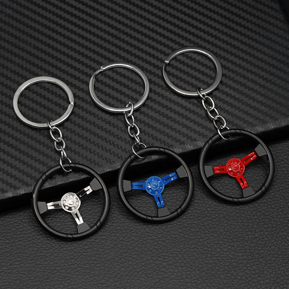 

Creative Car Steering Wheel Style Keychain Racing Model Key Ring for Car Enthusiasts, Stylish Accessory, Perfect Gift