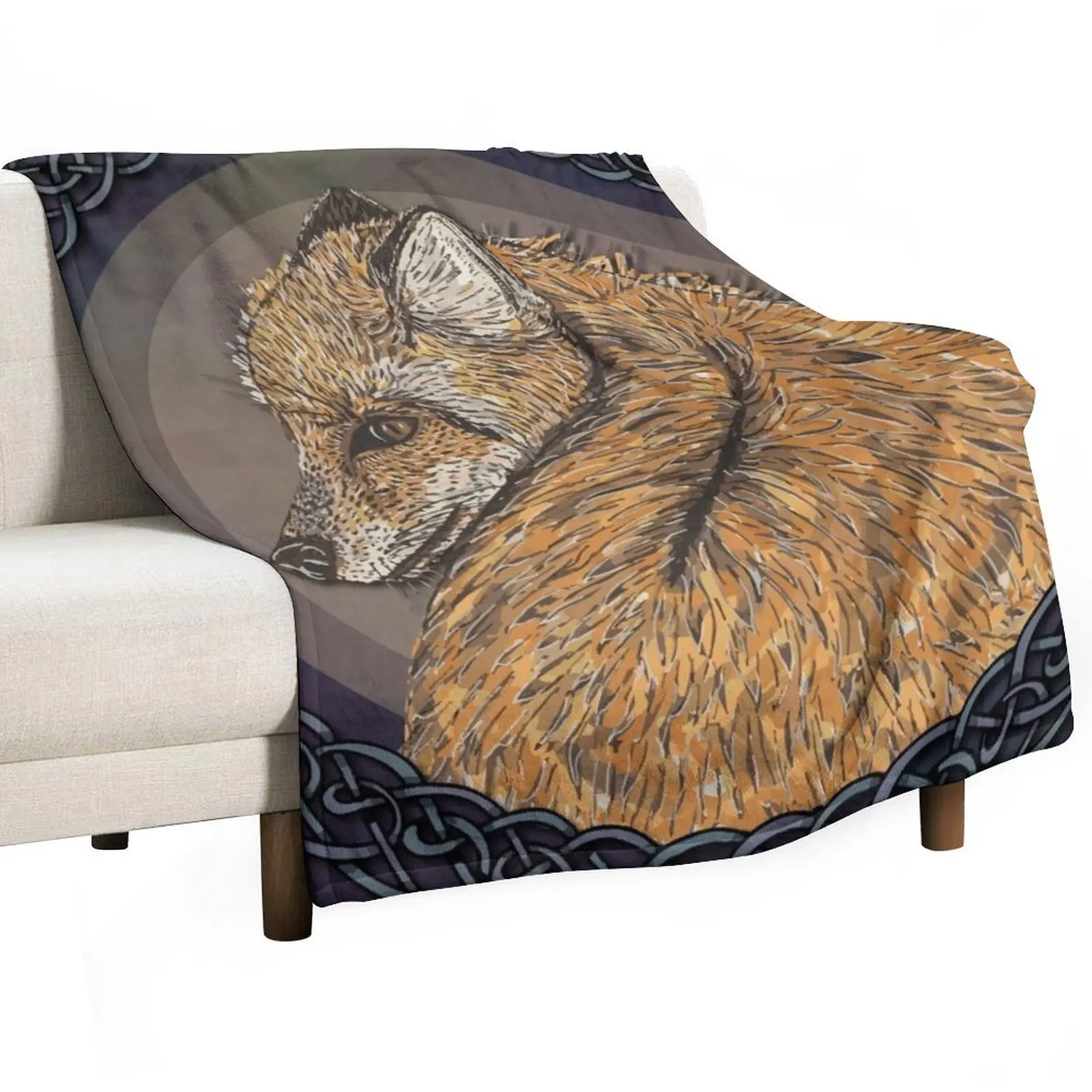 Celtic Fox Throw Blanket Large Custom Thins Beautifuls Hairys for babies Blankets