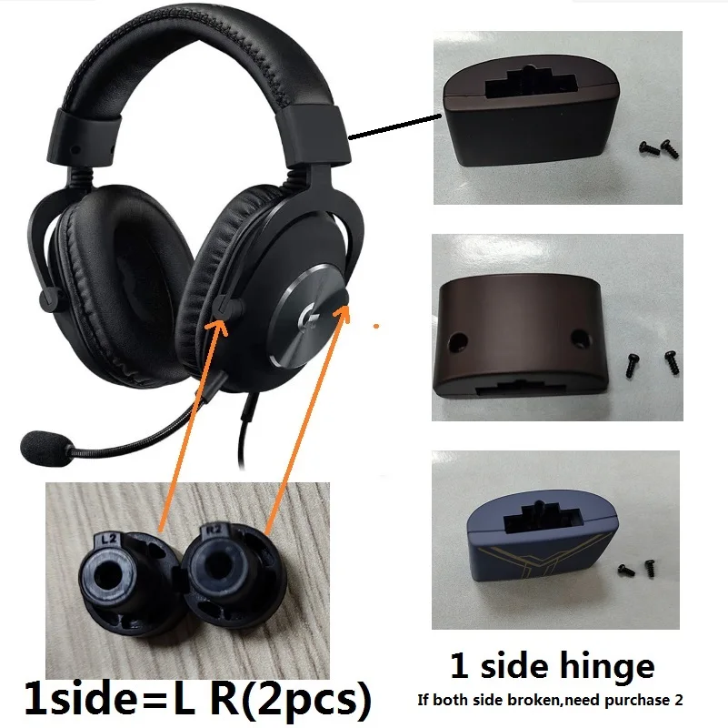 Original Spare parts For Logitech G Pro X headphones Replacement Plastic Hinge buckle,hinge swivel headset repair parts ear pads