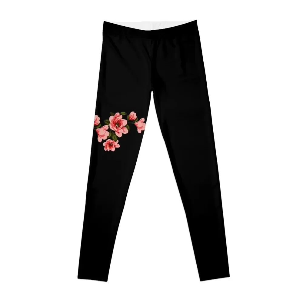 

Pink Magnolia branch Leggings joggers for sports for push up gym wear Womens Leggings