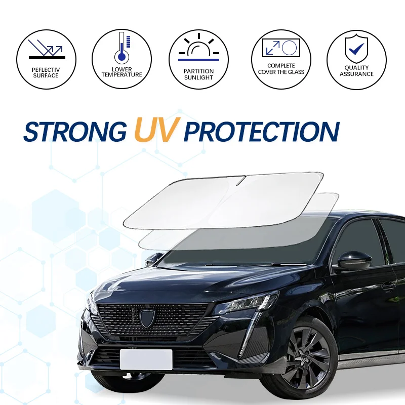 

Windshield Sun Shade For Peugeot 408 Sunshade Sun Visor Protector Foldable Blocks UV Rays Keep Your Car Cooler