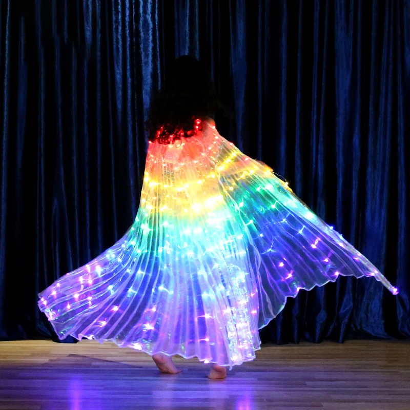 Children Dancers LED Performance Fluorescent Butterfly Wings Belly Dance  Bellydance Carnival Led Costumes Christmas Shows