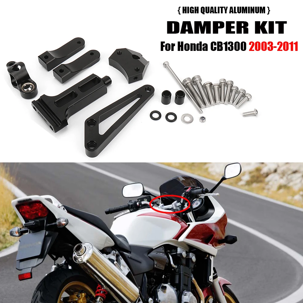 

For HONDA CB1300 CB 2004 2005 2006 2007 2008 2009 2020 New Motorcycle CNC Steering Damper Bracket Mounting Kit 1300 2003 - 2011