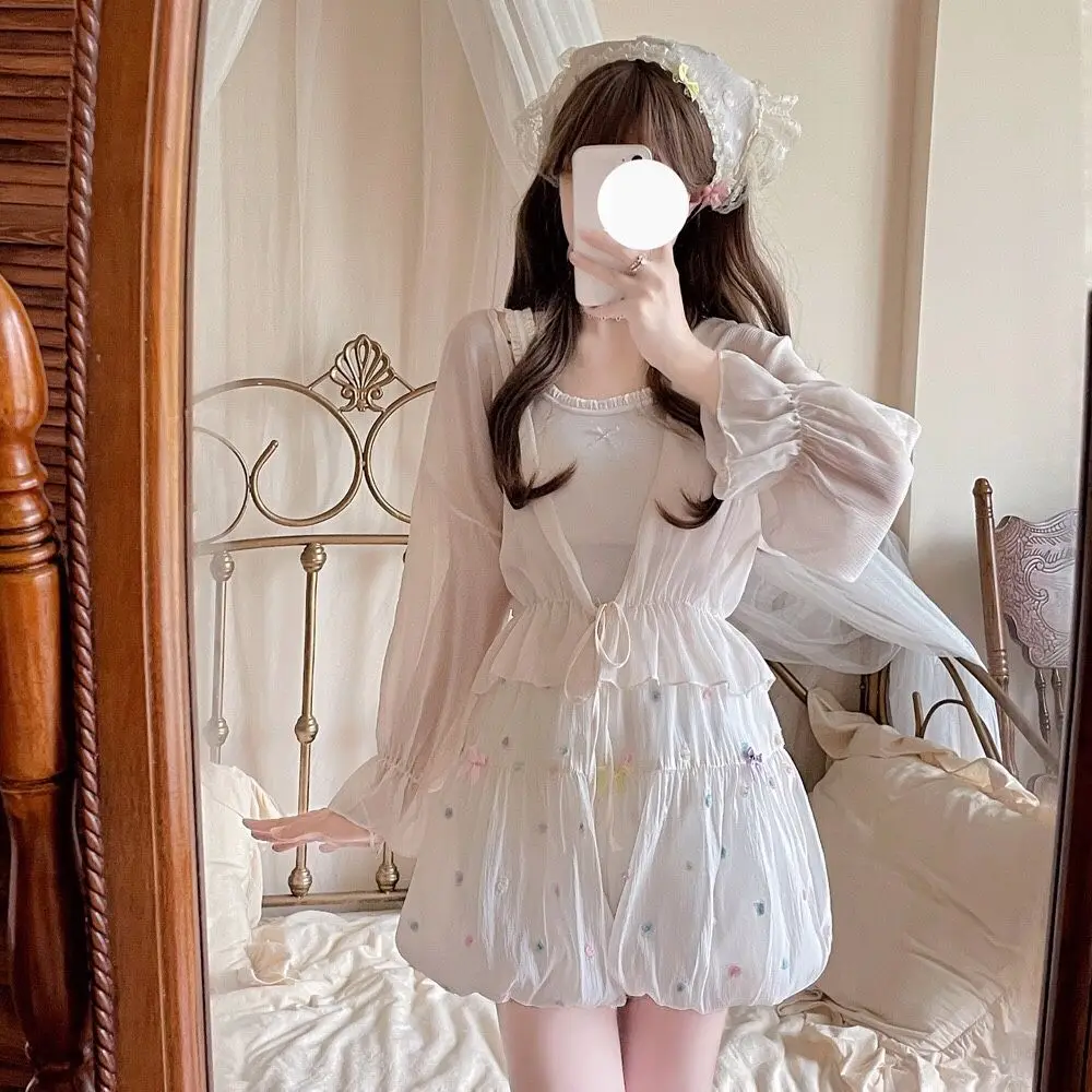 ارتداء الملونة 3D Candy Bean Soft Girl Flower Bud Pants Ins Sweet Girl Slimming Bow Fairy مثل السراويل القصيرة