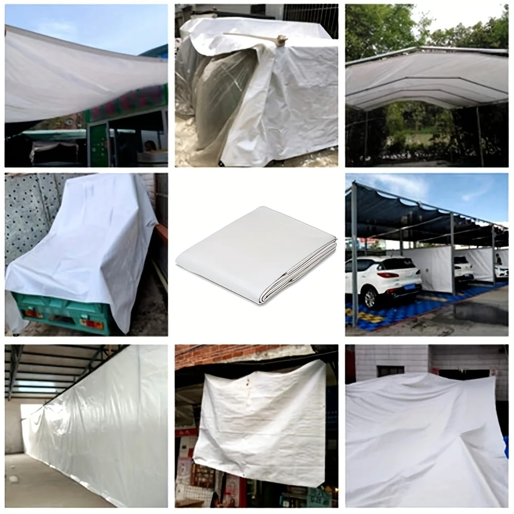 Large tarp Waterproof 3x5 6 4x4 8m*8 10 12 Sun Shade Sail Outdoor Tent Awning Camp White Tarpaulin Uv Blocking Rain Cover Canopy