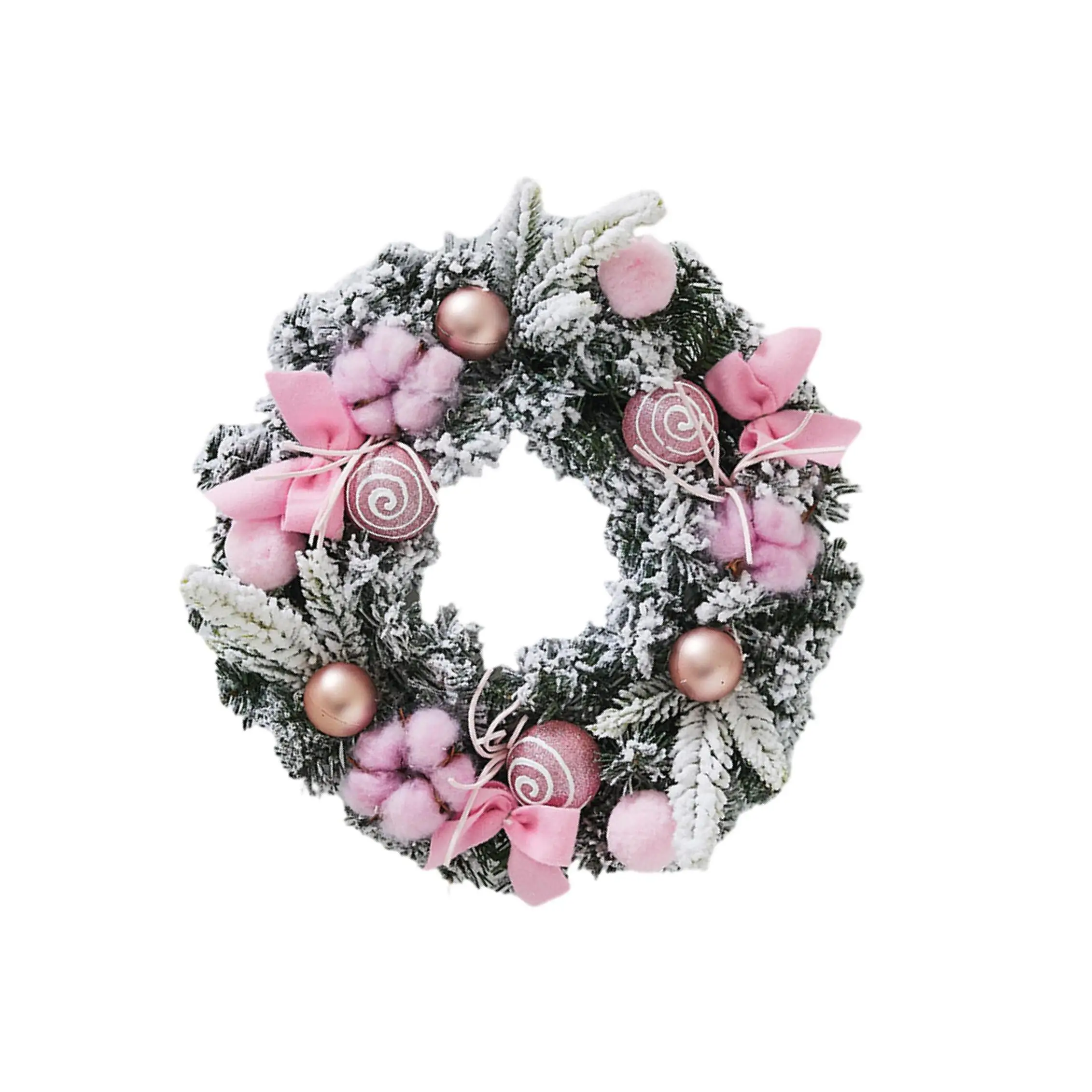 

Pink Unique Christmas Wreath Decoration Easy-to Door Hanger Table Centerpiece Front Door Garland Wall Hanging Handmade