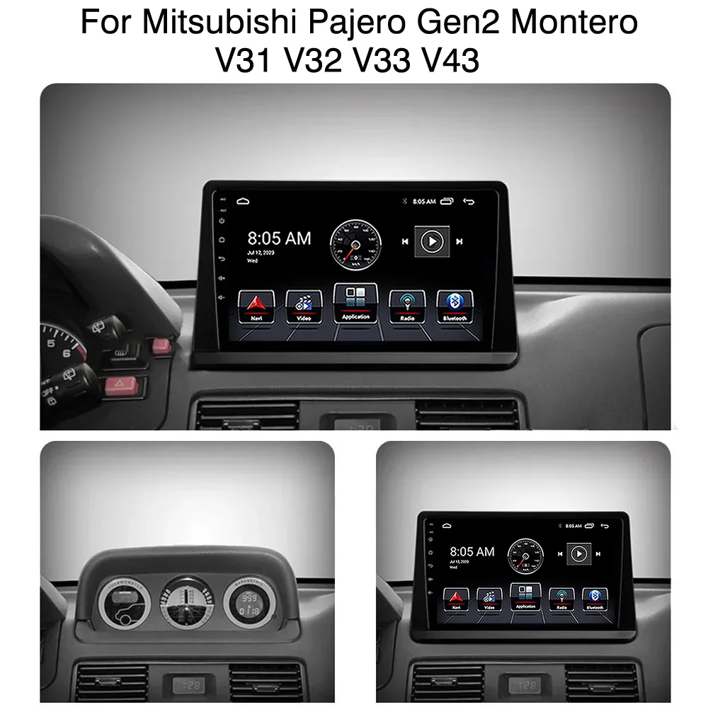 2K 8 الأساسية راديو السيارة مشغل وسائط متعددة Carplay السيارات لميتسوبيشي باجيرو مونتيرو V31 V32 V33 V43 الفهد Kingbox لتحديد المواقع والملاحة