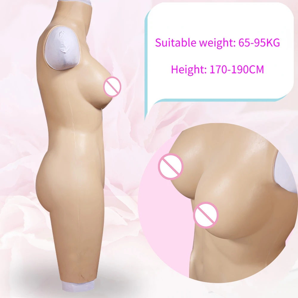 Silicone Breast Bodysuit Waist Trainer Body Shapers False Vaginal Pants Water Drop Type Silicone Breast