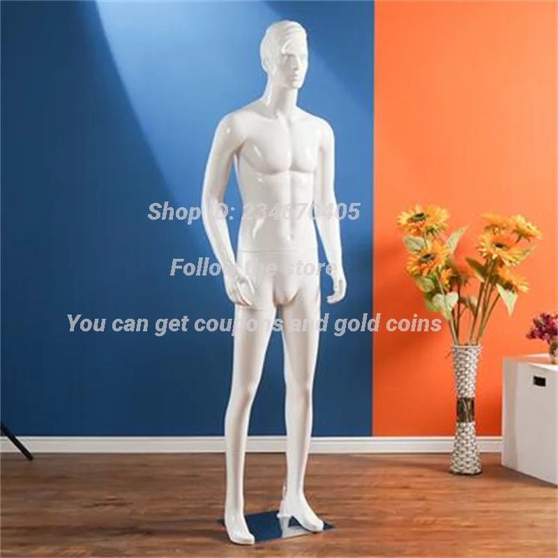 White Plastic ABS Male Body Hand Mannequins,Wedding Decorative,Realist Cloth Model Doll, Maniqui Stainless Chassis, E062, 4Style