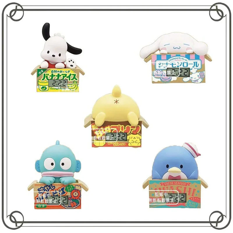 Pochacco Pom Pom Purin Gashapon Carton Clock Modeling Desktop Ornament Collectible Toy