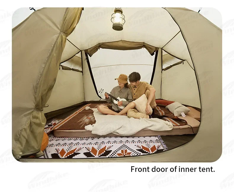 Naturehike Widder-Tunnelzelt, Camping, Outdoor, für 4–6 Personen, großes Raumzelt, 4-Jahreszeiten-Zelt, erweitertes Zelt, Familien-Reisezelt, wasserdicht – Detail 18