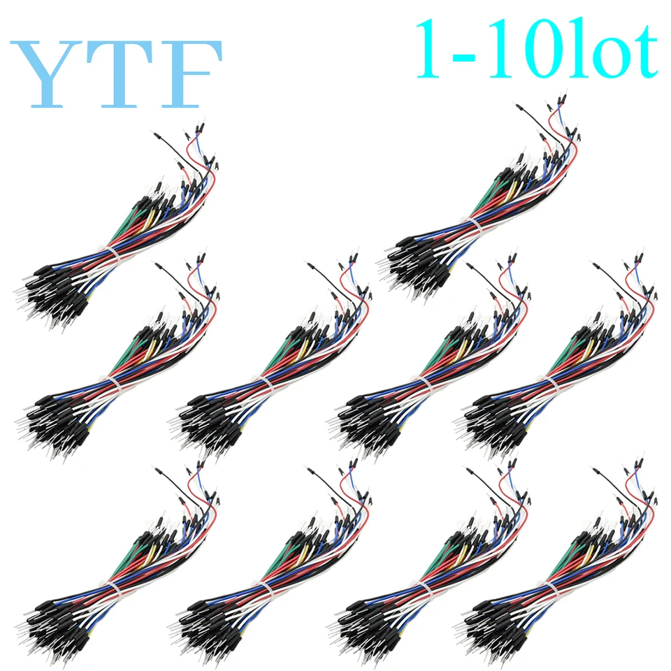 65 pz/lotto cavi jumper maschio-maschio, cavi jumper breadboard da 20 cm per progetti elettronici Arduino 1-10 lotto