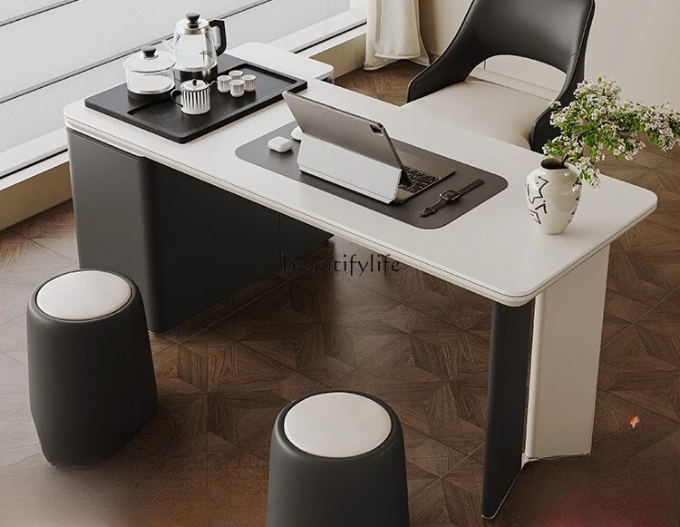 

Tea table 2025 new small high-end dual-purpose modern Italian minimalist rock slab tea table