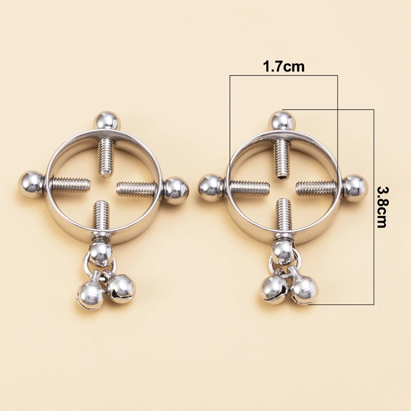 المشابك الحلمة جرس صغير للنساء ، ألعاب جنسية ، مغازلة مثيرة ، ألعاب زوجين قابلة للتعديل دون ثقب ، معدات عبودية غريبة #4