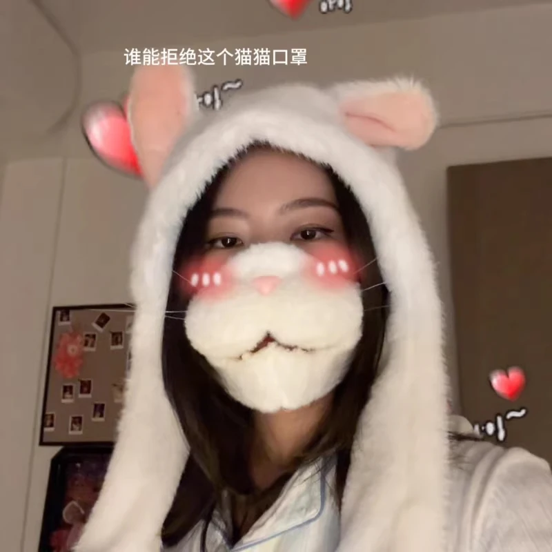 

Креативная портативная EDC-маска для улицы с 3D-эффектом в виде кошки, теплая, для кемпинга и походов, защита от холода, инструмент для защиты лица