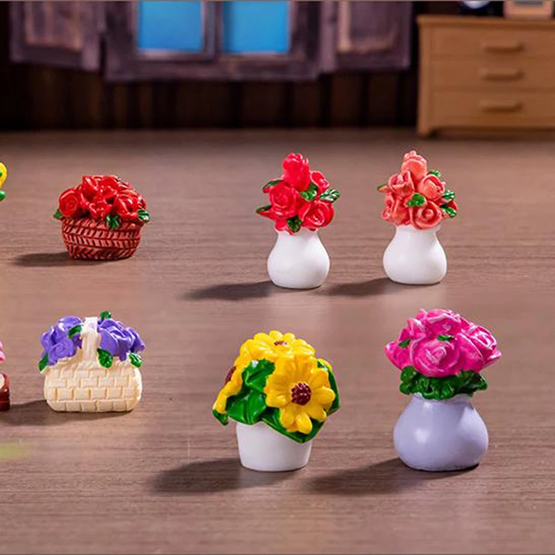 小さな鉢植えのシミュレーションブーケ、DIYジュエリー、樹脂アクセサリー、装飾装飾品、家の装飾、文房具のギフト