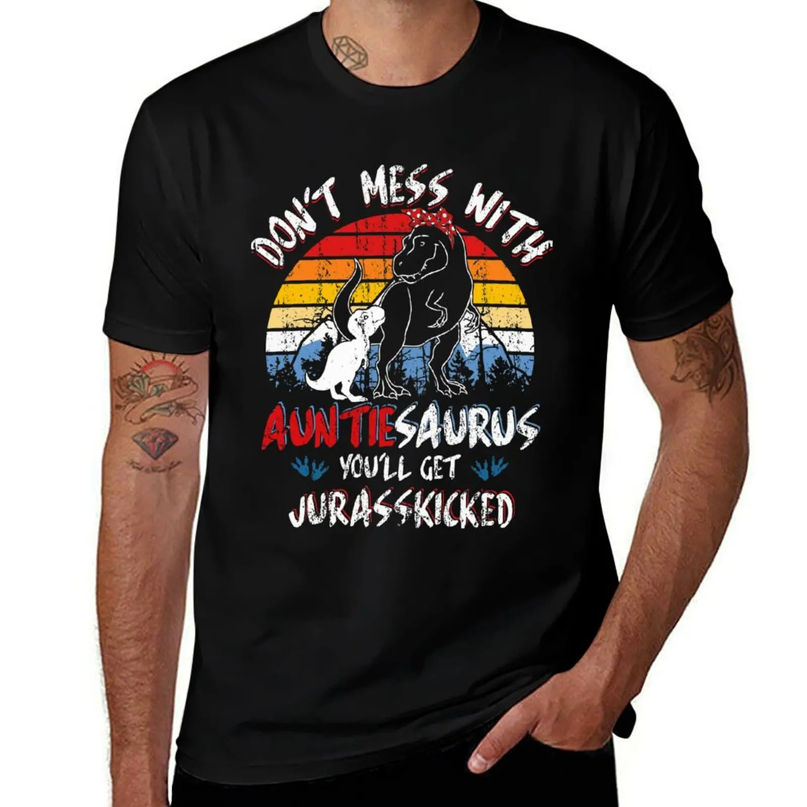 Auntiesaurus Shirt for Aunt Auntie Funny Mothers Day Gift Perfect Quote Vintage Shirt perfect matching dinosaur shirts g T-Shirt