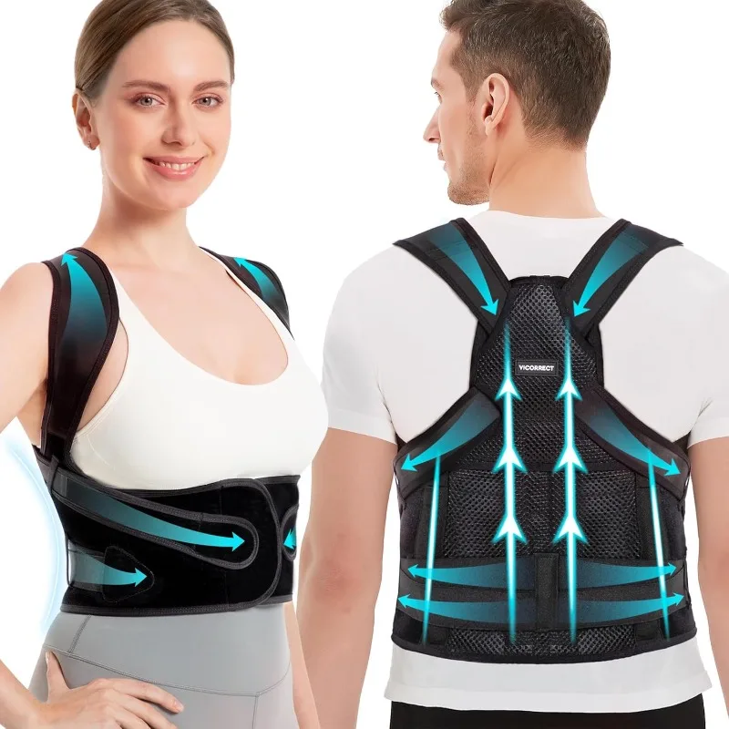 Posture Corrector Support Back Brace: Adjustable Shoulder Straightener for Men and Women (Large)