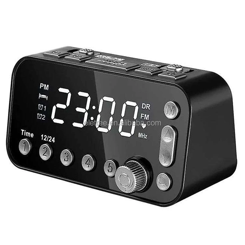 Luxury Portable Dab Plus All-in-one Clock Speaker 2.4 Inch LCD Color Display Bt Alarm Clock Pocket Digital Radio with Clock