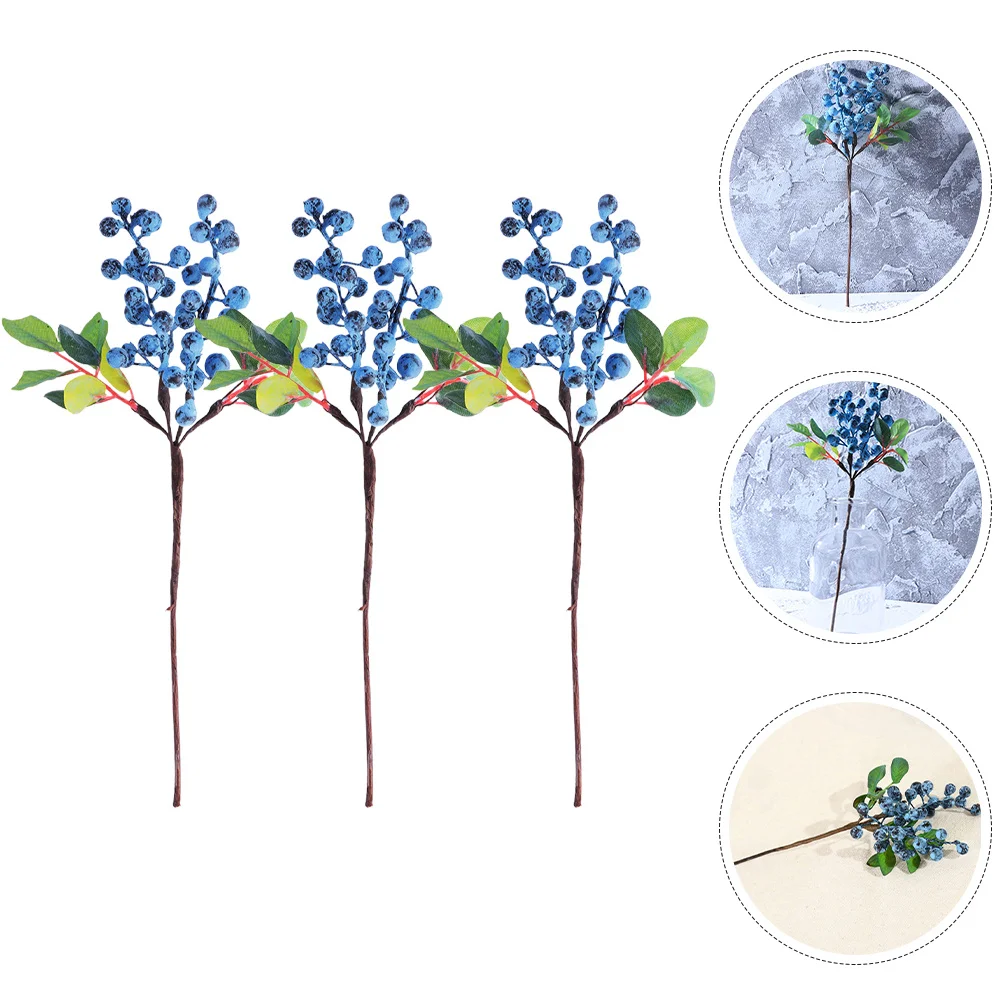 3 قطعة ينبع التوت وهمية الاصطناعي عيد الميلاد التوت يختار عطلة زهرية الديكور الزفاف تشكيلة زهور المركزية