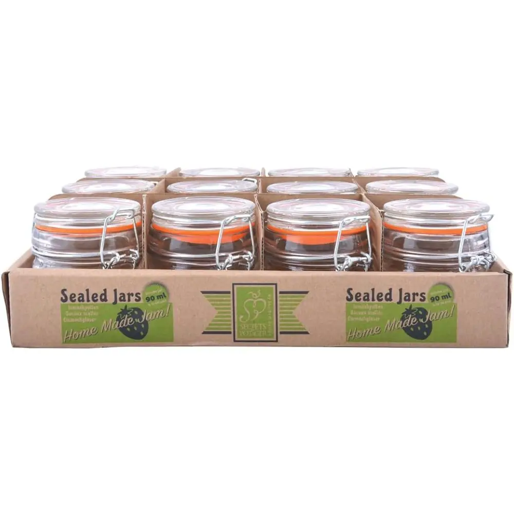 

12-Piece Small Glass Lip-Top Jar Set