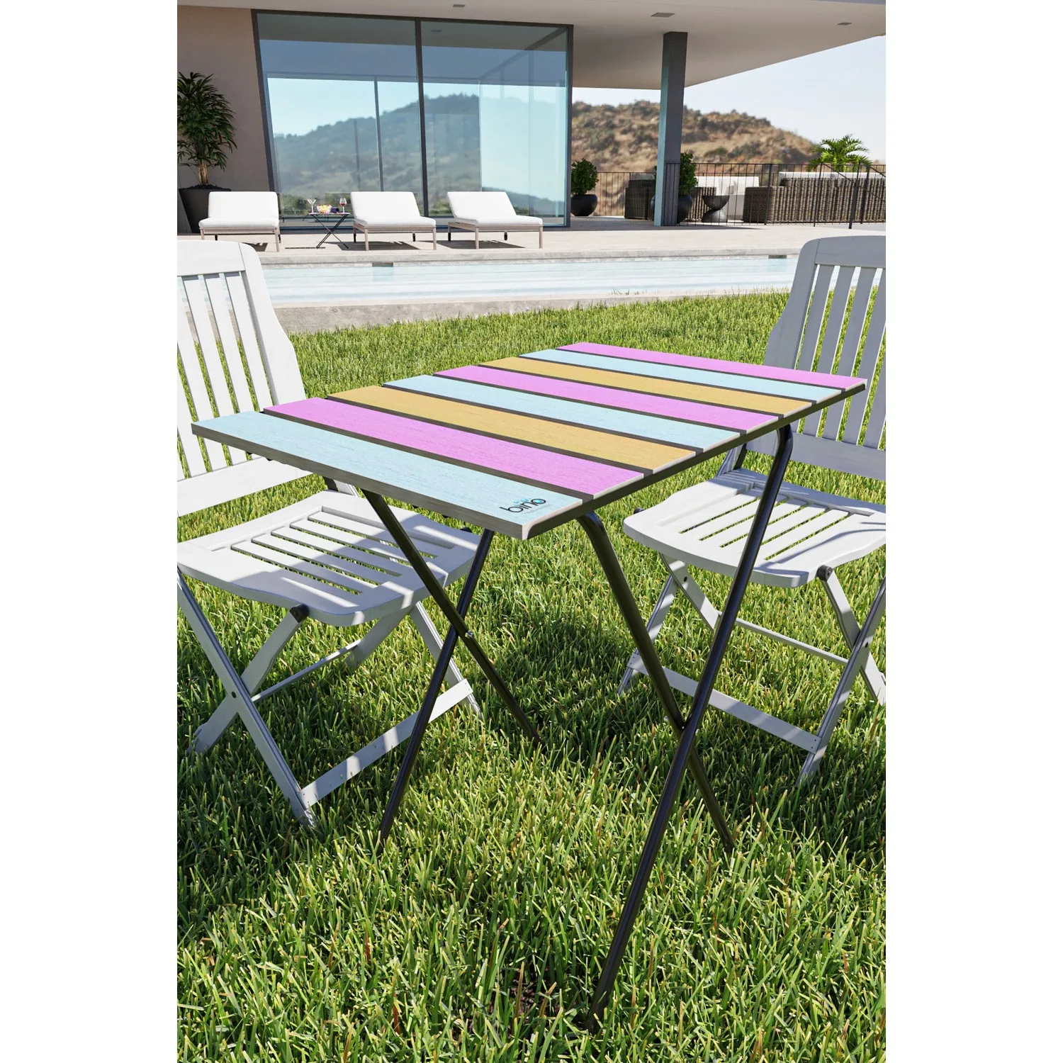 Bino พับความสูงปรับไม้ Garden Camping ตารางระเบียงแสงสีสันที่มีประโยชน์คุณภาพ Ergonomic อเนกประสงค์