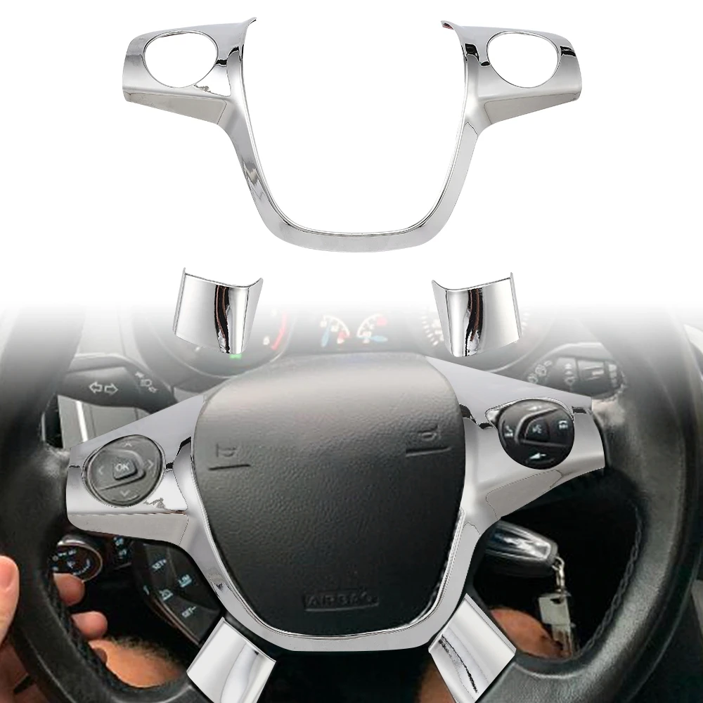 

Car Steering Wheel Cover Trim for 2012-2014 Ford Focus MK3 and 2013-2015 Ford Kuga Car Interior Accessories