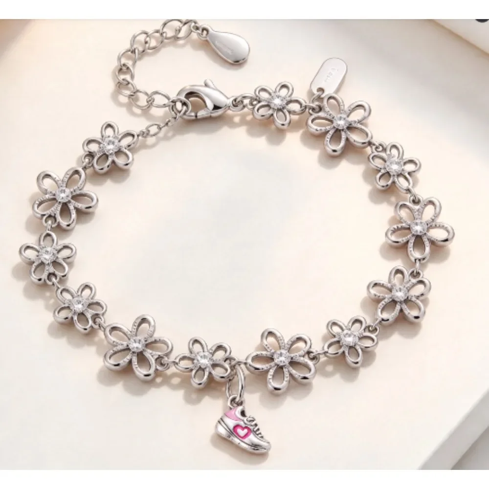 2027 S925 Sterling Silver Boho Daisy Charm Floral Bracelet Collection Flower Shaped Chain Links Seasonal Faith Themed Pendants Adjustable Extension Chain High Quality S925 Silver Material Timeless Romantic Style Great Anniversary Holiday Surprise Gift 2
