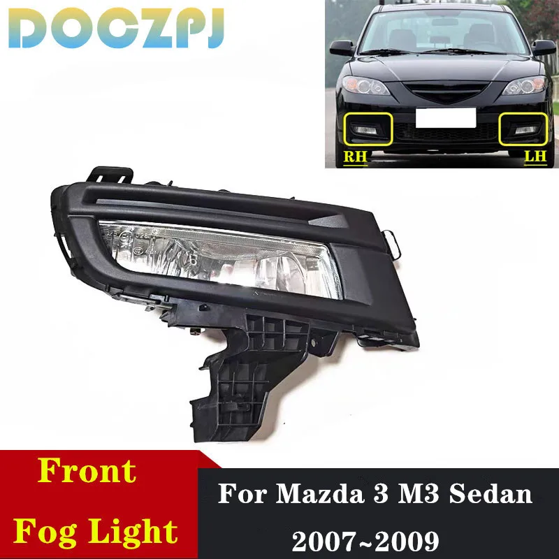 Car Front Bumber Driving Fog Lamp Foglights With Frame BFB8-51-680 BFB8-51-690 For Mazda 3 M3 Sedan 2007~2009 With Bulbs